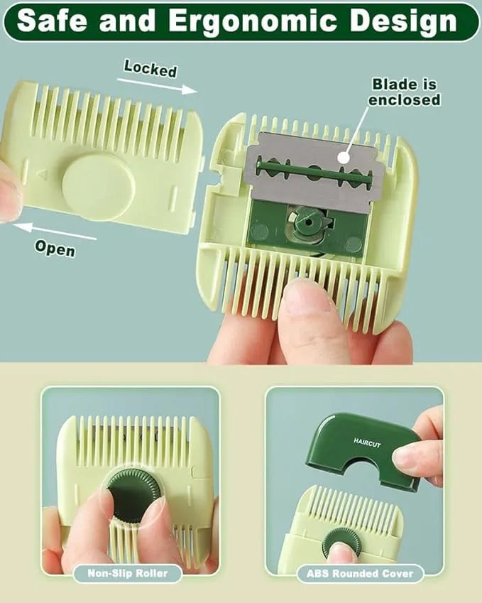 2 in 1 Hair Trimmer, Double Sided Baby hair cutting Razor Comb, Sharp Hair Cutter Comb, Hair clipper Bang Comb Styling Tool