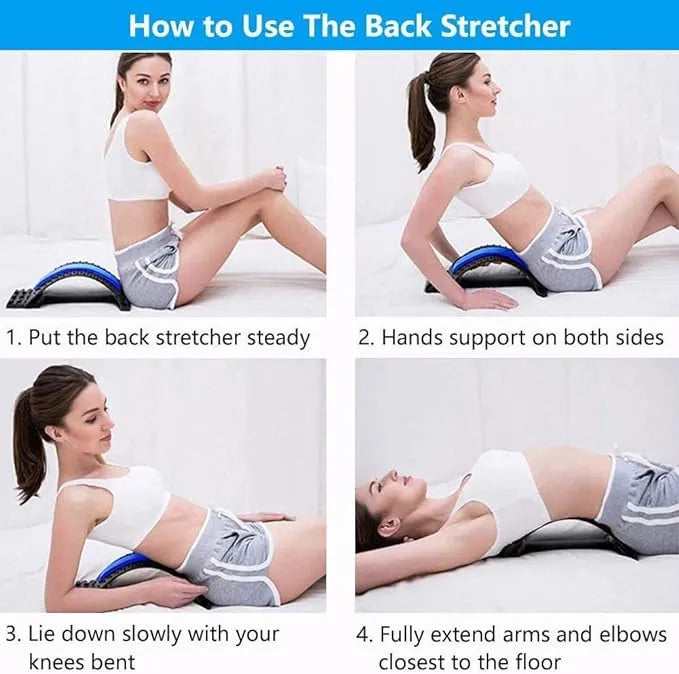 Back Stretcher Device - Magic Lumbar Support Device, Back Cracker Device, Lower and Upper Back Pain Relief -3 Adjustable Settings for Back Pain, Herniated Disc, Sciatica, Scoliosis
