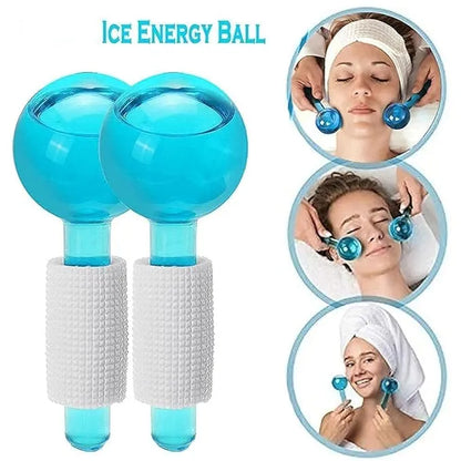 2 Pcs Ice Globes, Cooling Crystal Roller Balls with Handle, Facial Massage Tools for Face and Neck Eye circle, Skin Depuffing- Eye circle Rollers Reduce Puffiness. 2 Pcs Ice Globes, Cooling Crystal Roller Balls with Handle.