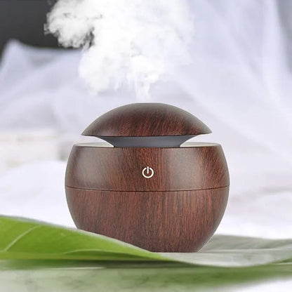 Wooden Cool Mist Humidifiers Essential Oil Diffuser Aroma Air Purifier Humidifier with Colorful Change for Car, Office, Babies, for Home, Room