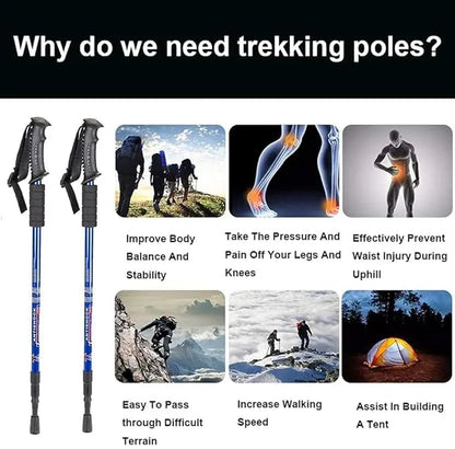 Hiking Trekking Poles, Collapsible,Lightweight, Anti Shock, Hiking or Walking Sticks,Adjustable Hiking Pole for Men and Women