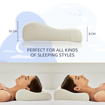 Memory Foam Pillow, Orthopedic Pillow for Neck Pain Cervical Contour Memory Foam Pillow,Orthopedic Neck Pillow with Washable Cover, Bed Pillows for Side, Back, Stomach Sleepers.