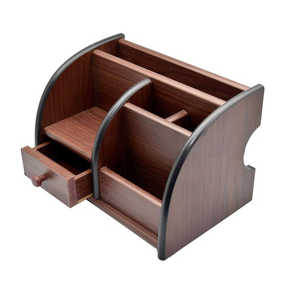 WOODEN PEN STAND ROUND