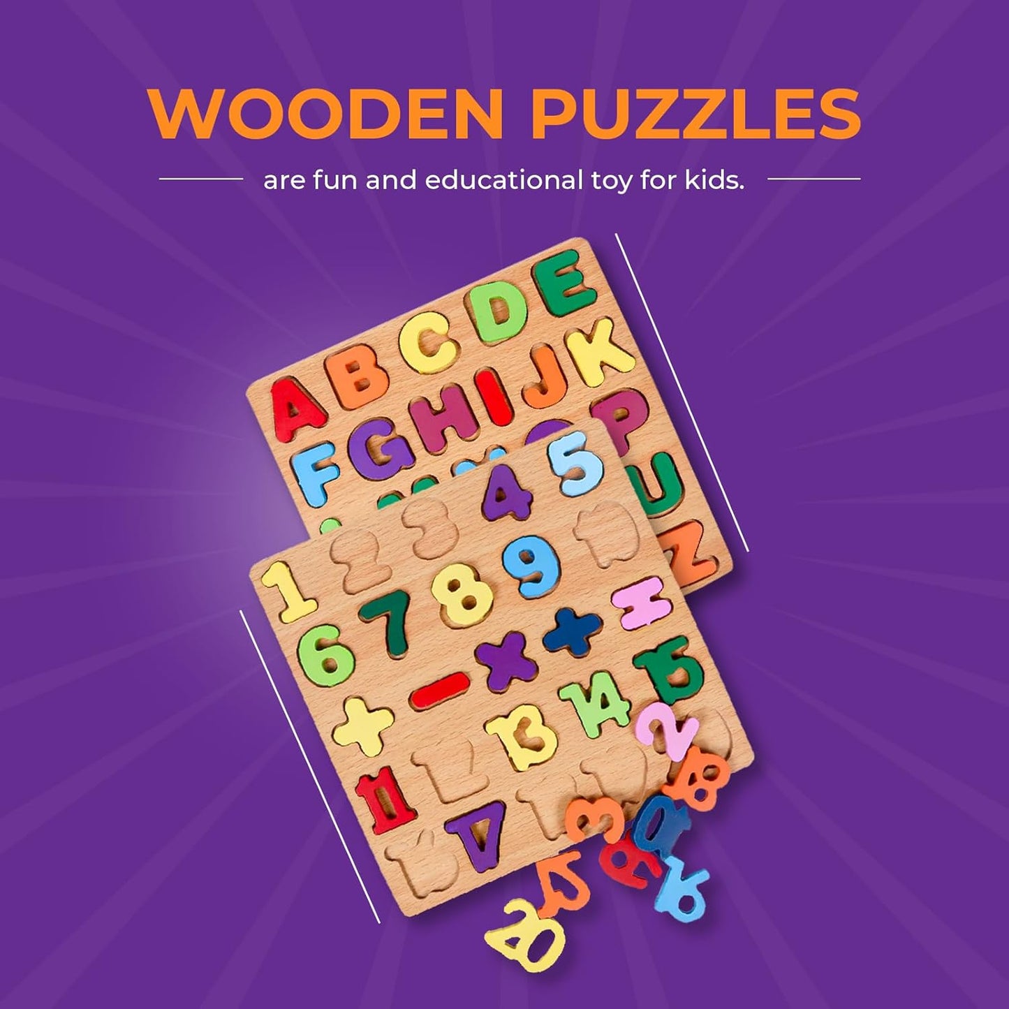 WOODEN NUMBER LETTERS PUZZLE