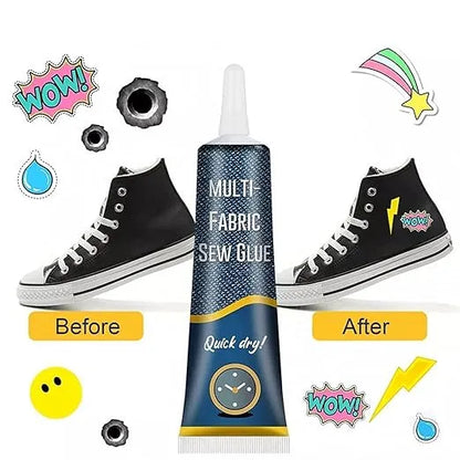 Quick Dry Fabric Glue Stitch Liquid Sewing No Sew Glue Fast Tack Bonding Repair Clothes Ultra-stick for Clothing Permanent Waterproof