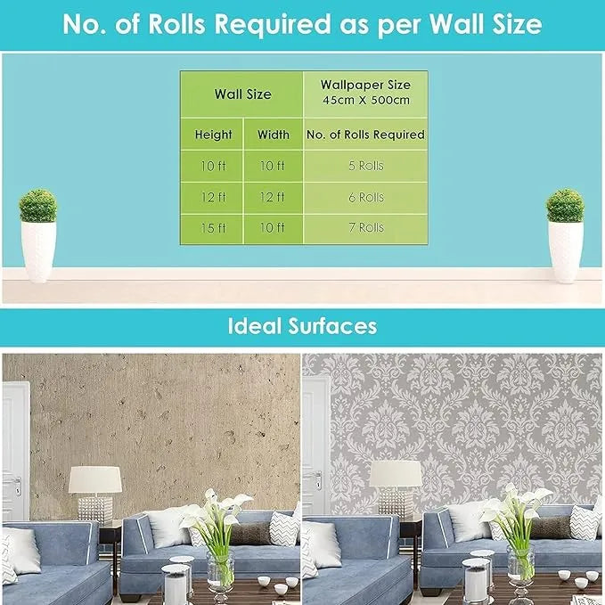 3D Wallpaper Waterproof Self-Adhesive Stickers for Home Office Decor (Blue) - Size: 45 * 500 Cm