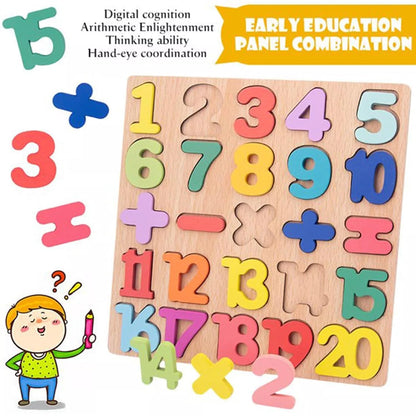 WOODEN NUMBER LETTERS PUZZLE