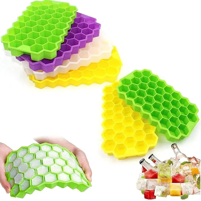 Ice Cube Tray Silicone for Freezer Honeycomb  Ice Cube Mould Flexible Tray for Freezer, Chocolate Cake Maker, Ice Trays for Chilled Drinks, Reusable