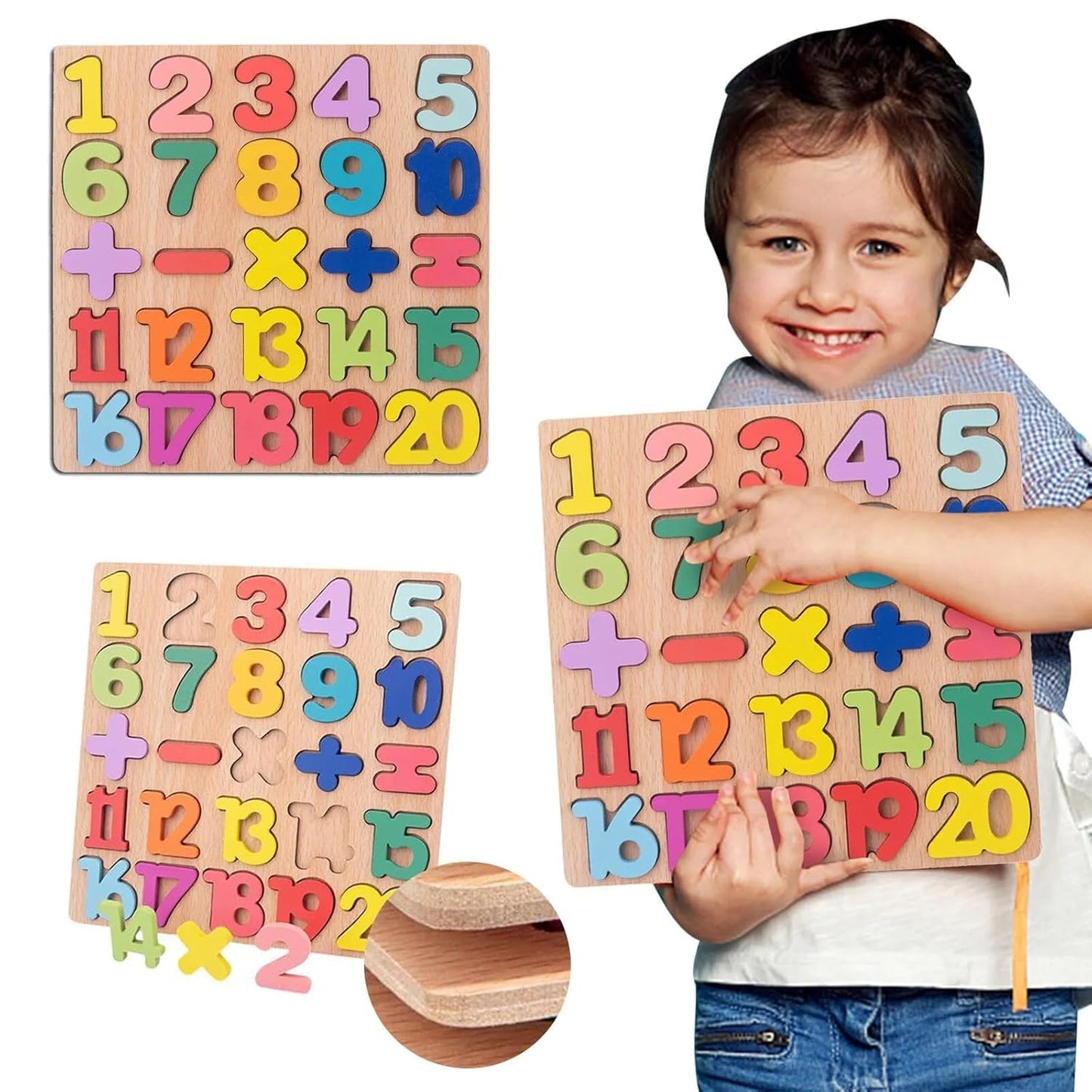 WOODEN NUMBER LETTERS PUZZLE