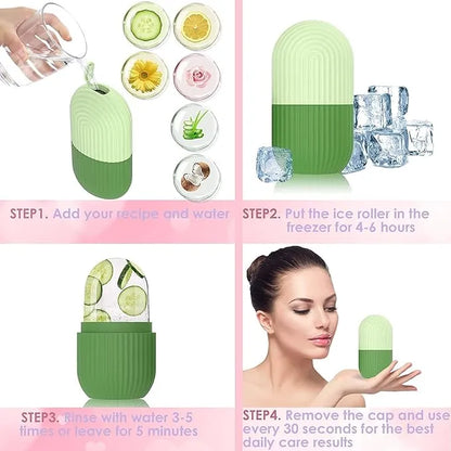 Ice Roller For Neck, Face & Eyes Massage, Reusable Facial Tool For Glowing & Tighten Skin | For Puffy Eyes, Easy to Use and Carry