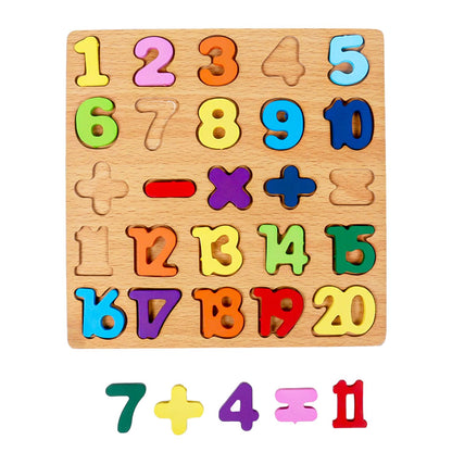 WOODEN NUMBER LETTERS PUZZLE