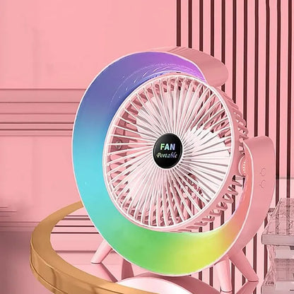 Colorful G Shape Fan/Multifunctional Colorful desktop small fan portable floor mounted fan with light