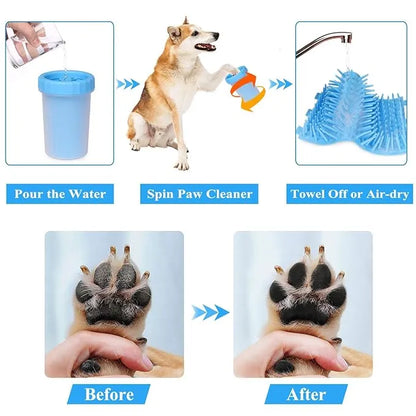 Dog Paw Washing Cup Pet Paw Cleaner Portable Dog Paw Washer with Soft Silicone Bristles for Quickly Cleaning Pets Muddy Feet Color May Vary Paw Cleaner (Medium)