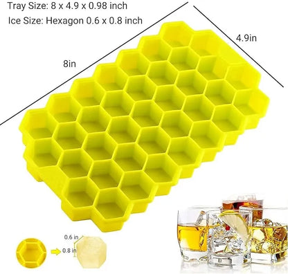 Ice Cube Tray Silicone for Freezer Honeycomb  Ice Cube Mould Flexible Tray for Freezer, Chocolate Cake Maker, Ice Trays for Chilled Drinks, Reusable