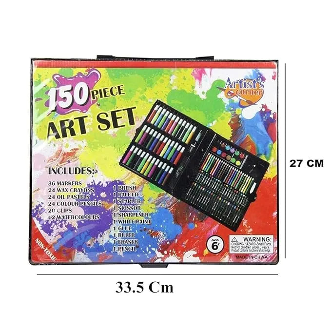 Children Deluxe Art Drawing Crayon Color Set for Kids Case Art and Craft Supplies Drawing and Painting Set Great Gift (150Pcs -MULTI COLOR)