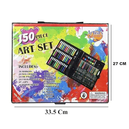 Children Deluxe Art Drawing Crayon Color Set for Kids Case Art and Craft Supplies Drawing and Painting Set Great Gift (150Pcs -MULTI COLOR)