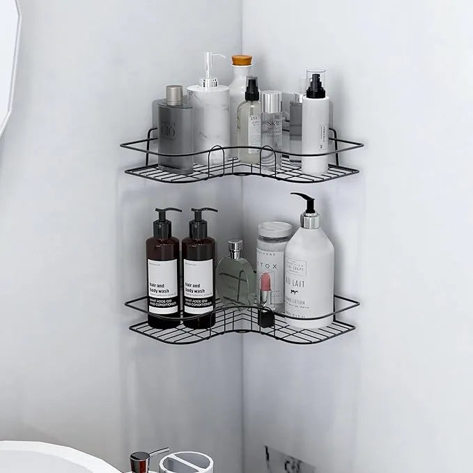 2 Self-Adhesive Shelves for Corner Walls for Bathroom Organizer