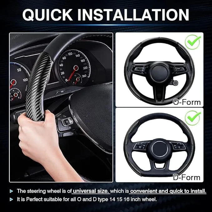 Fiber Steering Wheel Cover Universal Steering Wheel Cover Car Interior Decoration Car Steering Wheel Anti-Slip Cover