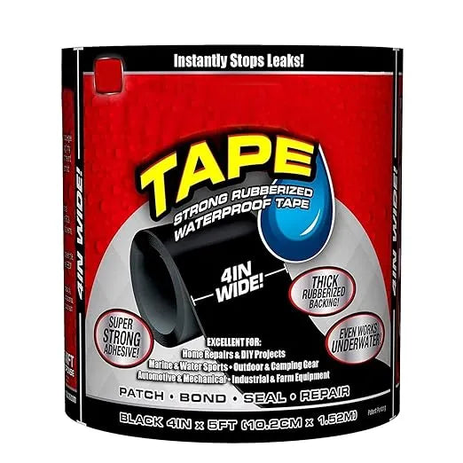 Super Strong Waterproof Flex Tape | Super Strong Waterproof Solution Leakages | Tape for Works Underwater/Indoor/Outdoor Projects/Home Rv Roof Plumbing and Pool Repairs Black 4 X 5