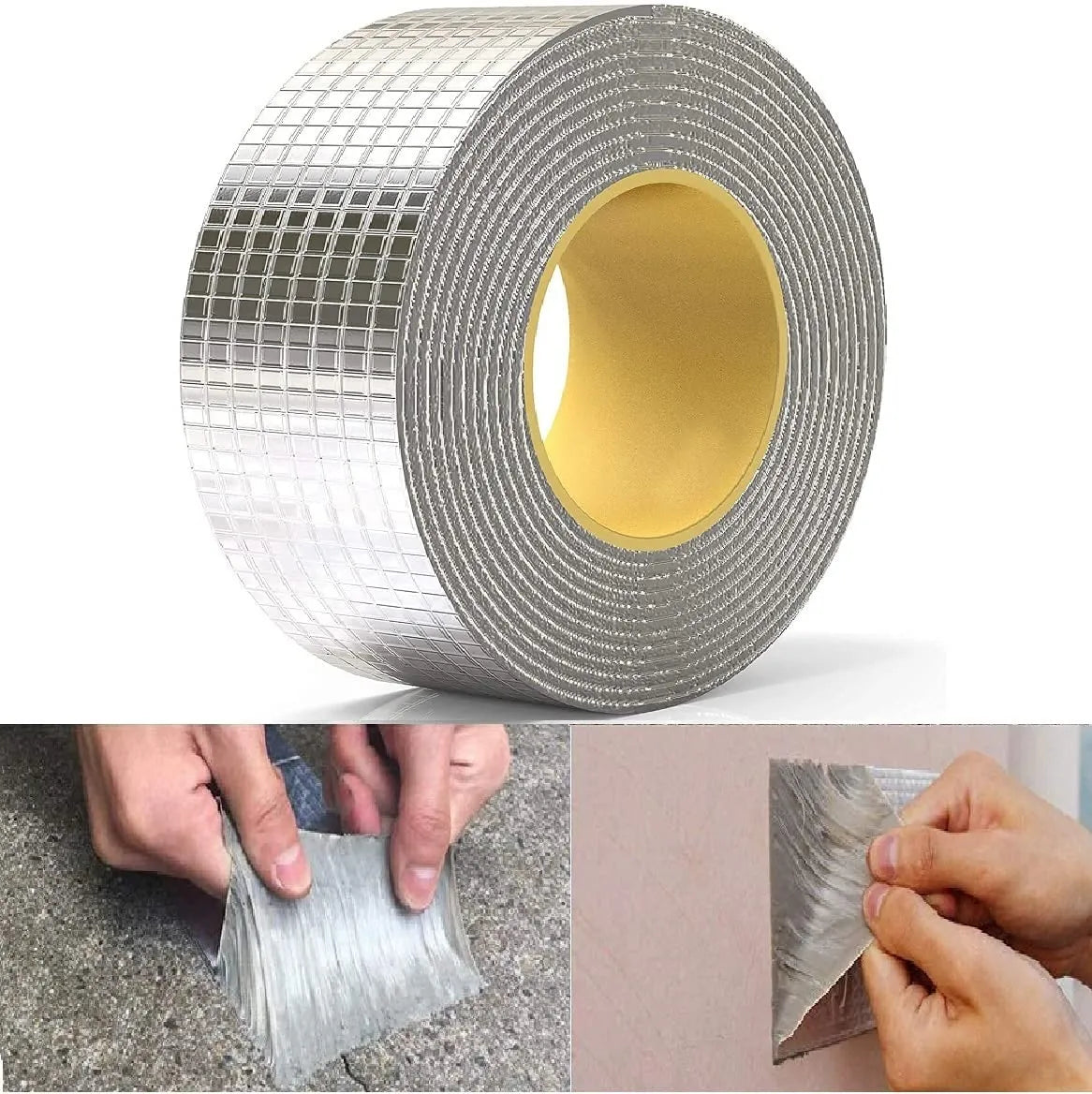 Leakage Repair Waterproof Tape for Pipe Leakage Roof Water Leakage Solution Aluminium Foil Tape Waterproof Adhesive Tape Sealing Duct Rubber Tape for Leakage (5CM*5M (Pack Of 1))