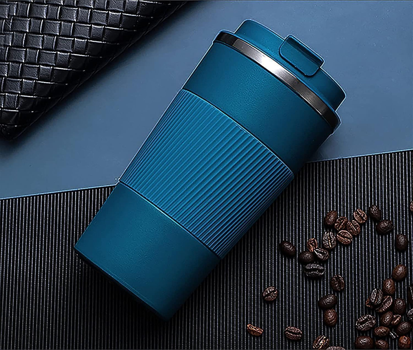 COFFEE CUP TRAVEL BLUE RUBBER