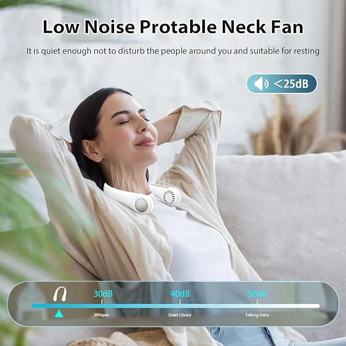 Portable Rechargeable Neck Fan | Better Then Table or Hand Fans | USB Charging Battery Fan | Smart Mini Hand Free 3 High Speed Fan | 360° Cooling Low Noise Hanging Neck Fans