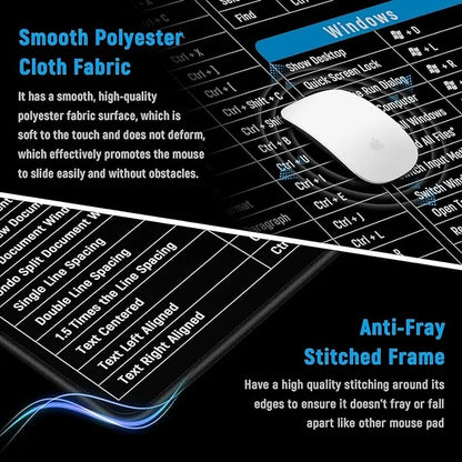 Anti-Slip Keyboard Pad with Office Excel Software Shortcuts Key  Mouse Pad(80x30cm)