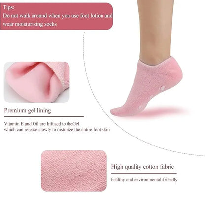 Silicon Socks Heel for Crack (1 Pair) Spa Gel Socks for Women and Men, Feet Protector Crack Heel Repair Socks with Moisturizing Natural Oil and Vitamin E Repair Dry Cracked Feet & Soften Skin