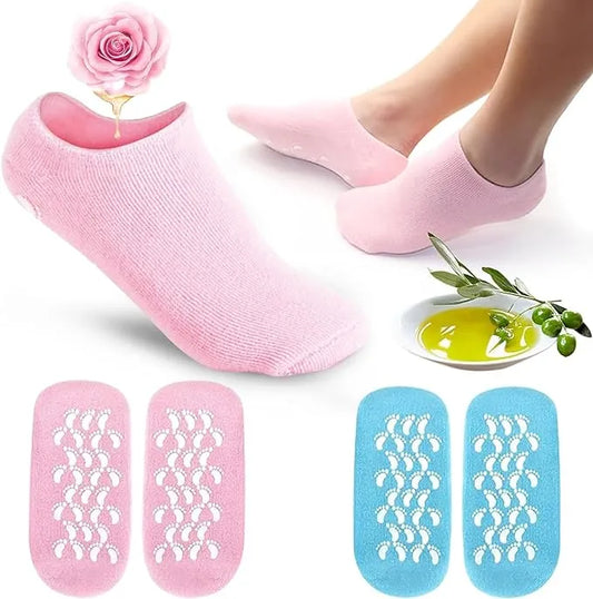 Silicon Socks Heel for Crack (1 Pair) Spa Gel Socks for Women and Men, Feet Protector Crack Heel Repair Socks with Moisturizing Natural Oil and Vitamin E Repair Dry Cracked Feet & Soften Skin