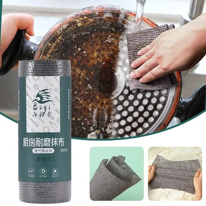 Resistant Cleaning Towel Oil Free Abrasion Resistant Rag Kitchen Cleaning resitant Wire Towel Ball Cleaning Scrubber Brush roll