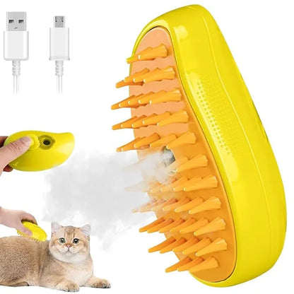 Cat Steam Brush, Dog Steam Brush, Steam Brush for Cats and Dogs, 3 In 1 Steamy Pet Brush, Steaming Pet Hair Brush, Cat and Dog Comb with Steam, Pet Grooming Brush for Cats (Steam Brush)