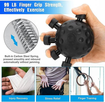 Ultimate Finger Hand Strengthener Grip - Adjustable Resistance Hand Balls Gripper Exerciser Strength Trainer for Forearm Guitar Training Musician Rock Climbing Therapy