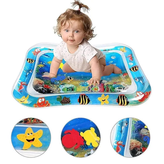 Baby Kids Water Mat Toys Inflatable Tummy Time Leakproof Water Mat, Fun Activity Play Center Indoor and Outdoor Water Mat for Baby