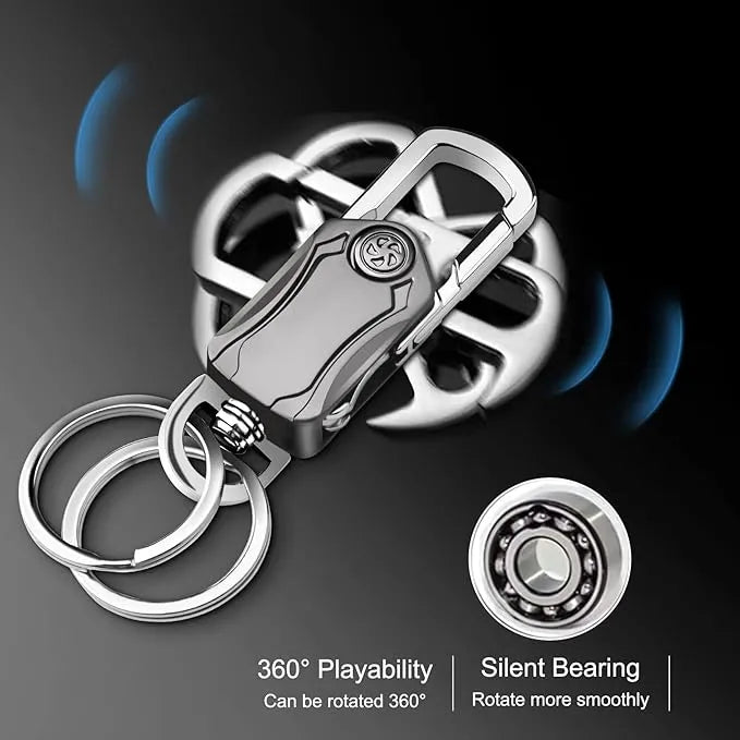 2 Pack Multifunctional Key Chain, Keychain with Bottle Opener 360° Rotating Carabiner Clip for Women Man Jeep Car Key Fob Home Keychain Accessories