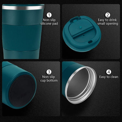 COFFEE CUP TRAVEL BLUE RUBBER