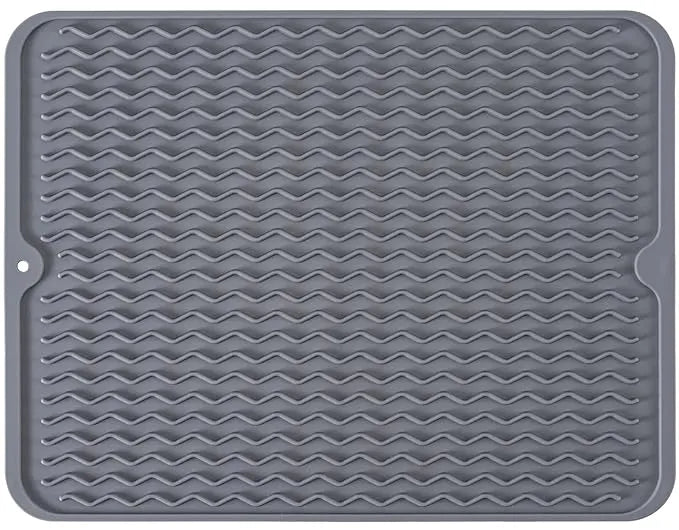 Silicone Dish Drying Mat for Kitchen Counter（Grey）