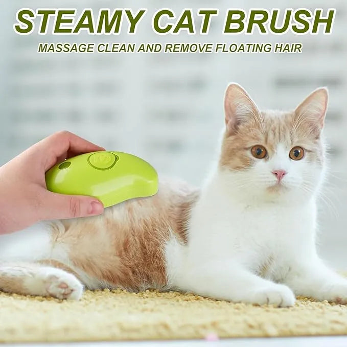 Cat Steam Brush, Dog Steam Brush, Steam Brush for Cats and Dogs, 3 In 1 Steamy Pet Brush, Steaming Pet Hair Brush, Cat and Dog Comb with Steam, Pet Grooming Brush for Cats (Steam Brush)