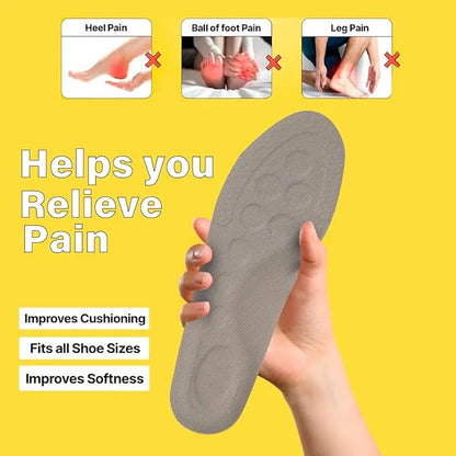 4D Foam insole for shoes men and Women,Replacement Shoe Inserts for Sports Shoes, Walking, Running, Sports, Formal & Safety Shoes insoles :  36-40