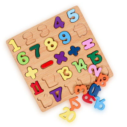 WOODEN NUMBER LETTERS PUZZLE