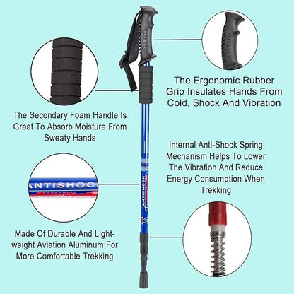 Hiking Trekking Poles, Collapsible,Lightweight, Anti Shock, Hiking or Walking Sticks,Adjustable Hiking Pole for Men and Women