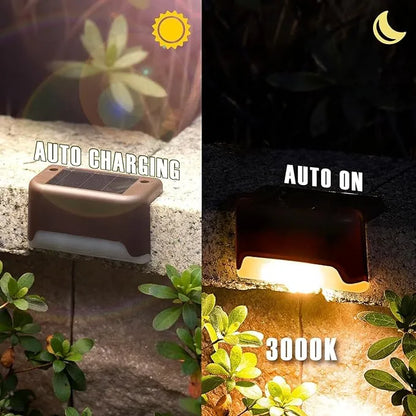 Solar Deck Lights Outdoor | 4-Pack Waterproof LED Solar Lights for Stairs, Step, Fence, Railing, Yard, and Patio | Easy Installation | Enhance Your Outdoor Ambiance with Safety Lighting Fixtures