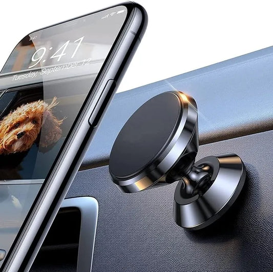 Mobile Holder for Car Stand Magnetic Phone Round for Car, Car Phone Holder Mount Stronger 6X Magnets 360°Rotation Universal Dashboard Phone Holder Magnetic Car Mount for All Phones