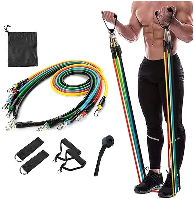 Gym Power Resistance Band Set for Workout, Resistance Band for Exercise, Resistance Band for Pull ups, tricep, Legs, Rubber Tube with Door Anchor and Hook