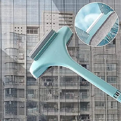 Multifunctional Screen Brush 2 in 1 Mesh Cleaning Brush & Wiper with Extended Handle Window Cleaning Brush Net Cleaner Double-Sided Window Cleaner Window Mesh Cleaner