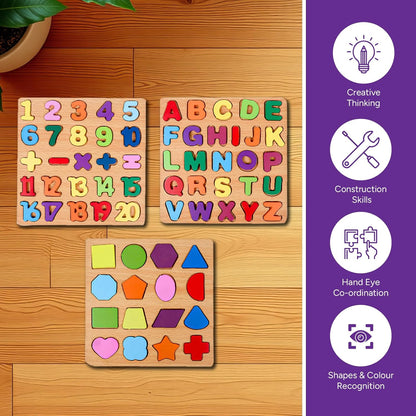 WOODEN NUMBER LETTERS PUZZLE