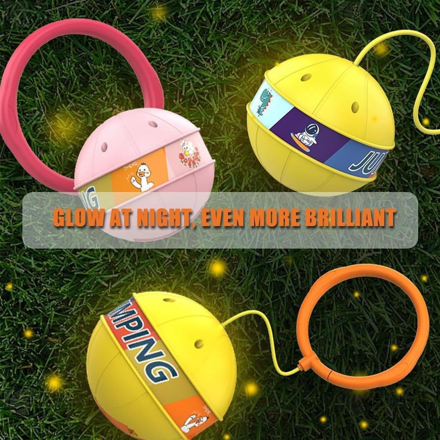 Glowing Bouncing Ball | Ankle Skip Ball - Flashing Jumping Ring Sparkling Led Light Ball, Colorful Light Ball for Fun & Play for Kids and Adults