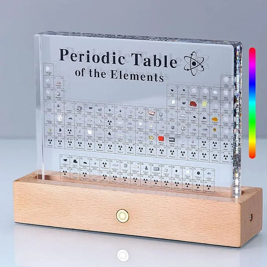 Periodic Table with Real Elements Inside, Acrylic Periodic Table with Flannel Bag, 3D Periodic Table of Elements, Chemistry Gifts for Kids Adults Teacher