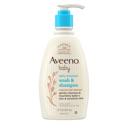 Aveeno Baby Daily Moisture Wash and Shampoo (354ml)