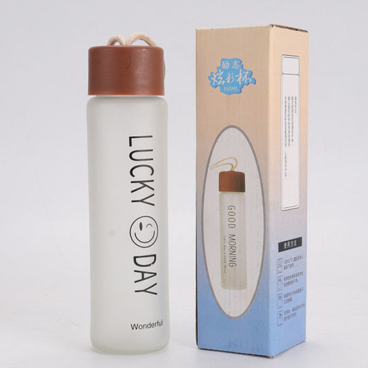 SLIM FROSTED GLASS WATER BOTTLE