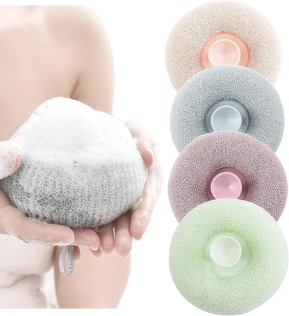 Bath Shower Sponges Set,Reusable Exfoliating Loofahs Shower Balls with Sucket,Easy to Hanging&Washing,Skin Care Shower Sponges Scrub Mesh Body Beauty Brush Ball for Women Men